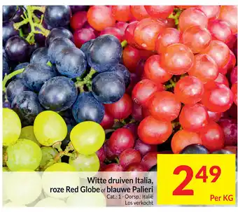 Intermarché Witte Druiven Italian, Roze Red Globe of Blauwe Palieri Per Kg aanbieding