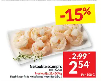 Intermarché Gekookte Scampi's Per 100g aanbieding