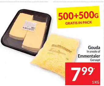 Intermarché Gouda In snede of Emmentaler Geraspt 1Kg aanbieding