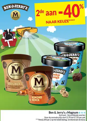 Intermarché Ben & Jerry's of Magnum Per pack aanbieding