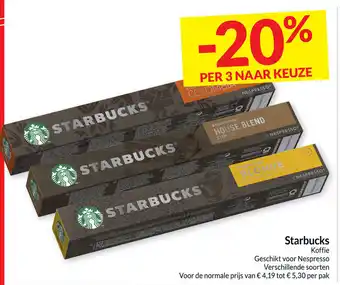 Intermarché Starbucks Koffie Geschikt voor Nespresso aanbieding