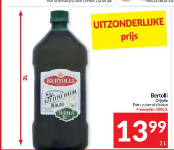 Intermarché Bertolli Olijfolie Extra zuiver of classico 2L aanbieding