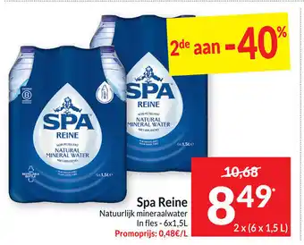 Intermarché Spa Reine Natuurlijk Mineraalwater In fles 6 x 1.5L aanbieding