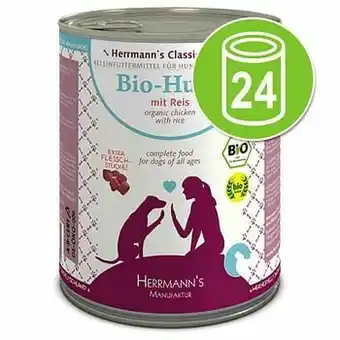 24x800g Menu Bio rund met zoete aardappel & pompoen Herrmanns Hondenvoer