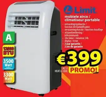 ElectroStock Limit mobiele airco - climatiseur portable lac12 heat + cool aanbieding