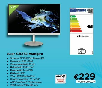 CompuDeals Acer CB272 Asmiprx aanbieding