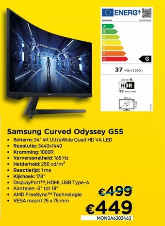 CompuDeals Samsung Curved Odyssey G55 aanbieding