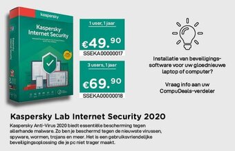 CompuDeals Kaspersky Lab Internet Security 2020 aanbieding