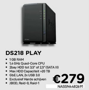 CompuDeals DS218 Play aanbieding