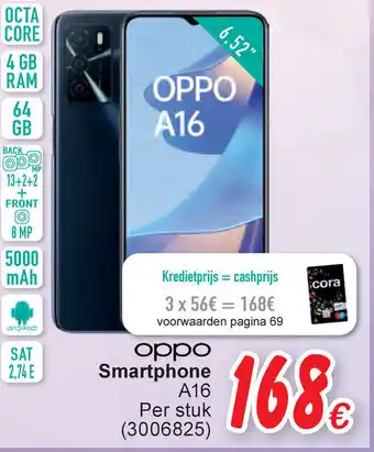 Cora Oppo Smartphone A16 aanbieding