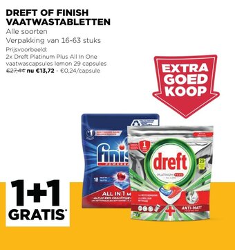 Jumbo Dreft of Finish Vaatwastabletten aanbieding