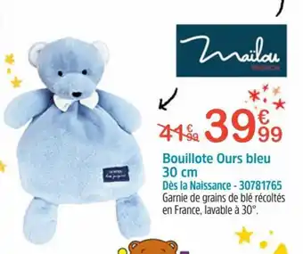 Bouillote ours bleu 30CM 30781765