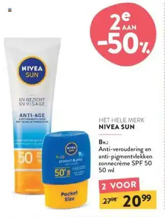 Anti-veroudering en anti-pigmentvlekken zonnecreme spf 50 50 ml