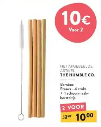 Bamboo straws - 4 stuks + 1 schoonmaakborsteltje