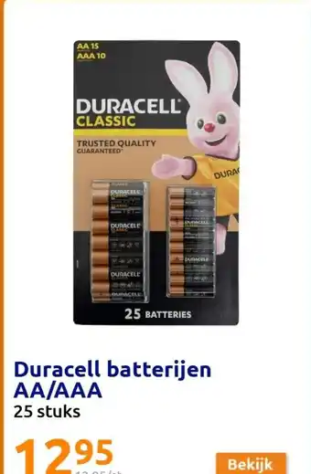 Action Duracell Batterijen AA/AAA 25 Stuks aanbieding