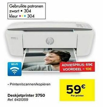 Hp deskjetprinter 3750