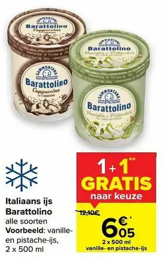 Carrefour Barattolino vanilleen pistache-ijs aanbieding