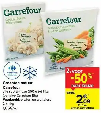 Groenten natuur carrefour erwten en wortelen