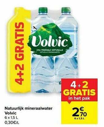 Carrefour Natuurlijk mineraalwater volvic aanbieding