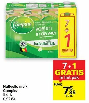Carrefour Halfvolle melk campina aanbieding