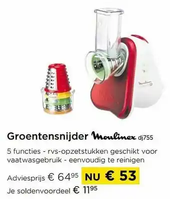 Molecule Moulinex groentensnijder dj755 aanbieding