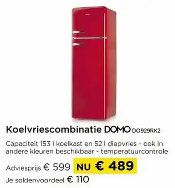 Domo koelvriescombinatie do929rk2