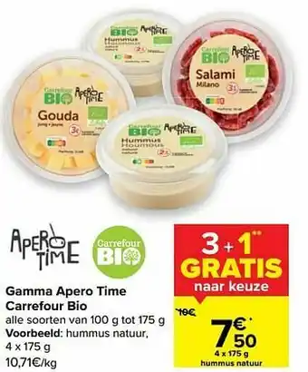 Carrefour Apero time hummus natuur aanbieding