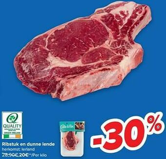 Carrefour Ribstuk en dunne lende aanbieding