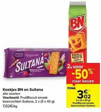 Carrefour Fruitbiscuit smaak bosvruchten sultana aanbieding