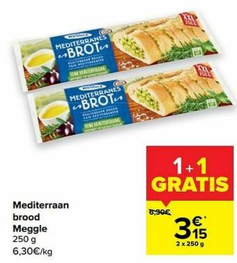 Carrefour Mediterraan brood meggle aanbieding