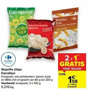 Carrefour Gepofte chips carrefour kroepoek aanbieding