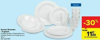 Carrefour Servies 18 borden + 6 glazen aanbieding