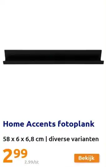 Action Home Accents Fotoplank 58 x 6 x 6.8cm aanbieding