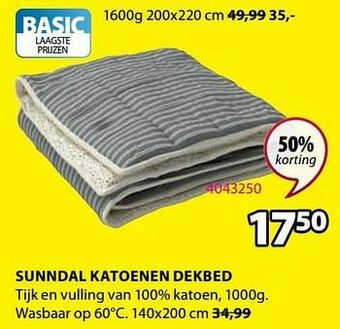 Jysk Sunndal katoenen dekbed aanbieding