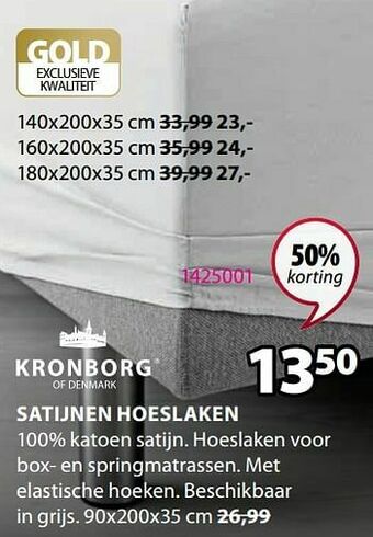 Jysk Satijnen hoeslaken aanbieding