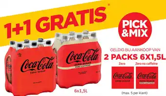 BelBev Coca-Cola Zero and Zero No Caffeine 6 x 1.5L aanbieding