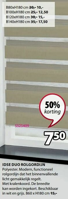 Jysk Idse duo rolgordijn aanbieding