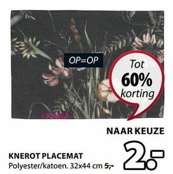 Jysk Knerot placemat aanbieding