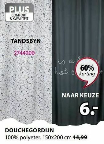 Jysk Douchegordijn tandsbyn aanbieding