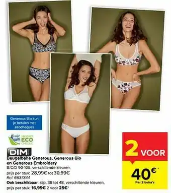 Carrefour Beugelbeha generous, generous bio en generous embroidery aanbieding