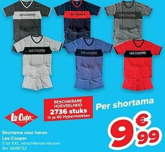 Carrefour Shortama voor heren lee cooper aanbieding
