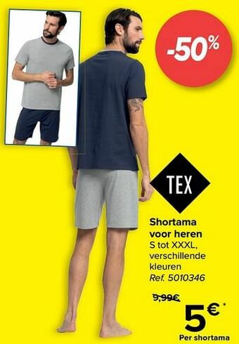 Carrefour Shortama voor heren aanbieding