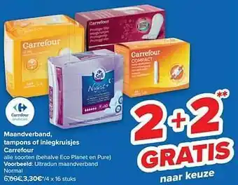 Carrefour Ultradun maandverband normal aanbieding
