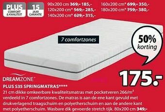 Jysk Plus s35 springmatras aanbieding