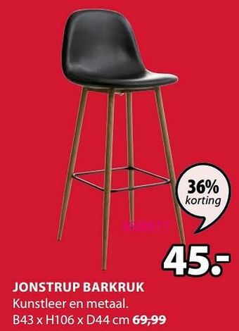 Jysk Jonstrup barkruk aanbieding