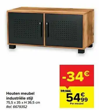 Houten meubel industriële stijl