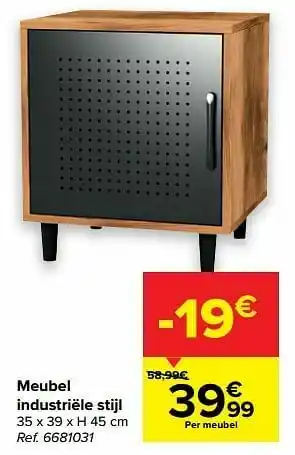Carrefour Meubel industriële stijl aanbieding