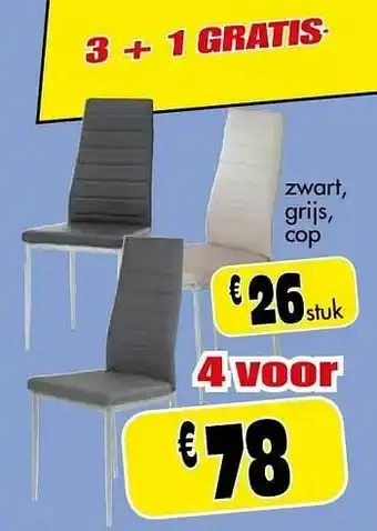 Budget Meubelen Stoel zwart, grijs, cop aanbieding