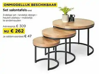 Molecule Set salontafels rond aanbieding