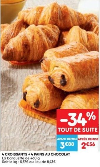 4 Croissants + 4 Pains Au Chocolat
